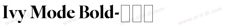 Ivy Mode Bold字体转换